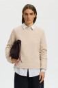 Selected Women   Genser Slwlulu New Ls Knit O Neck   Grå