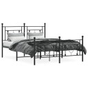 vidaXL Sengeramme i metall med hode- og fotgavl svart 140x190 cm 8721012248908