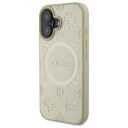 GUESS Saffiano Peony Classic Logo MagSafe case for iPhone 16 - gold