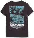 Indian Blue Jeans T-Shirt Backprint Wave Black 128