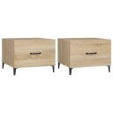 vidaXL Salongbord med metallben 2 stk sonoma eik 50x50x40 cm