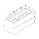 Korsbakken Pine Servantskap Slim 2S Lys eik / 50cm