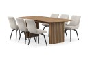Bark Richeto Spisegruppe 210 cm med 6 Mora Snurrestoler   Naturlig finish/Mørk beige