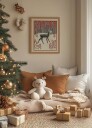 Fawn In a Winter Landscape Plakat Plakat / 70x100cm