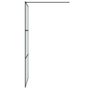 Dusjvegg svart 90x195 cm frostet ESG-glass