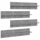 vidaXL Vegghyller 4 stk betonggrå 80x11,5x18 cm konstruert tre
