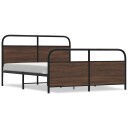  Sengeramme i metall uten madrass brun eik 160x200 cm 8721158549372