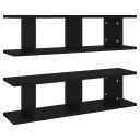 vidaXL Vegghyller 2 stk svart 78x18x20 cm sponplate