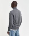 Lammeullsgenser med half-zip CHARCOAL MELANGE XL