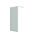 Dansani Match dusjvegg, modell D+teleskopstang, 67 cm, frostet glass, satin profil