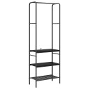  Klesstativ med hyller Svart eik 60 x 30 x 171 cm Konstruert tre