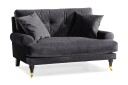 Andrew Loveseat Fløyel   Mørkegrå/Messing