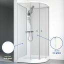 Macro Design Flow Semi Dusjkabinett Blandebatteri Ice Svart / 81x81cm Hvit