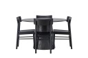 Venture Home Lanzo Spisegruppe 120 cm Rund med 4 Montros Stoler Sort