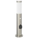  Pullertlampe med sensor og stikkontakt 50 cm rustfritt stål IP44