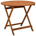  Sammenleggbart hagebord Brun Ø 90 x 75 cm Solid Eucalyptus Tre