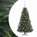 vidaXL Kunstig juletre med kuler 150 cm 150 LED-lys Varmhvit