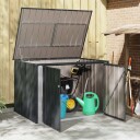 vidaXL Hage Lagringsboks Svart 151,5 x 107 x 100 cm Stål