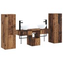 vidaXL Baderomsinnredningssett 5 stk. Gammelt tre 33 x 34,5 x 100 cm