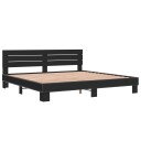  Sengeramme svart 200x200 cm konstruert tre og metall 8721102614231