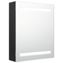  LED speilskap til bad svart 50x14x60 cm