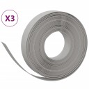 vidaXL Hagekanter 3 stk grå 10 m 10 cm polyetylen