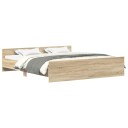 vidaXL Sengeramme med hode- og fotgavl sonoma eik 200x200 cm 8721012156913