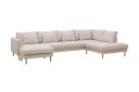 Florenz 4 seters Høyrevendt U formet Sofa med Divan og Sjeselong i Stoff   Beige