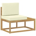 vidaXL Utendørs End Sofagruppe Hvit 91 x 63 x 73 cm Solid akasietre