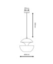 Here Comes The Sun Taklampe Sort & Hvit Ø25 cm