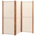  Romdeler 3 paneler kremhvit 210x180 cm 8720286946541
