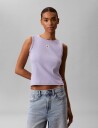 Calvin Klein Jeans Woven Label 2X2 Baby Rib Tank Purple XL