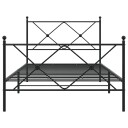  Sengeramme i metall med hode- og fotgavl svart 100x190 cm 8721012373983
