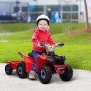 Elektrisk firhjuling med henger, rød, 1,5-3 år