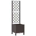 vidaXL Hageplanter med espalier og hjul Brun 40 x 40 x 146 cm PP