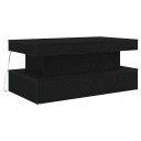  Salongbord med LED lys svart eik 90x50x40 cm