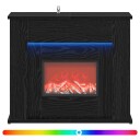 vidaXL Peis med LED stripe Svart eik 63 x 20 x 54,5 cm Konstruert tre