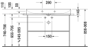 Duravit DuraSquare Metallkonsoll Til servant 255310, Krom