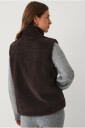 Ellos STUDIO   Vest Full Zip Soft Pile Vest   Brun