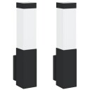  Utendørs Vegglamper 2 Pcs Svart 10.5 X 6 35cm Rustfritt Stål