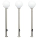 vidaXL Pullertlamper med sensor og stikkontakt 3 stk 120 cm rustfritt stål IP44