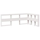  Bokhylle sengegavl L-formet hvit 120 cm heltre furu 8721158637611