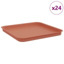 vidaXL Firkantet Blomsterbrett 24 pcs Klinker Rød 32 x 32 x 2,5 cm