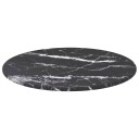  Bordplate svart Ø30x0,8 cm herdet glass med marmor design