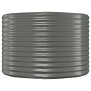 vidaXL Plantekasse pulverlakkert stål 322x100x68 cm grå