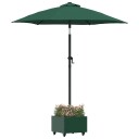 vidaXL Parasolbase med plantekasse grønn 45 x 45 x 45 cm Stål
