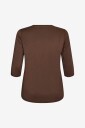 Zizzi   Treningstopp aBasic One 3/4 Blouse   Brun