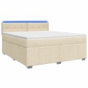 vidaXL Kontinentalseng med madrass Krem 160 x 200 cm Stoff