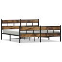  Sengeramme i metall uten madrass røkt eik 200x200 cm 8721158367525