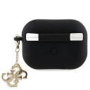 Guess Guap2lecg4k Deksel For Airpods Pro 2 Deksel - Svart Flytende Silikon Glitter Triangel Sjarm